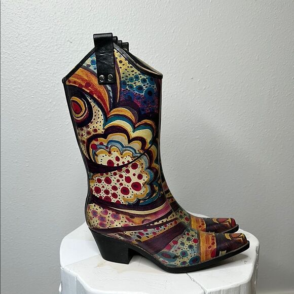 🎨 NOMAD “Yippy” Monet Rain Boots – Size 6 – Funky, Colorful, Fabulous! (1509) - Picture 8 of 13